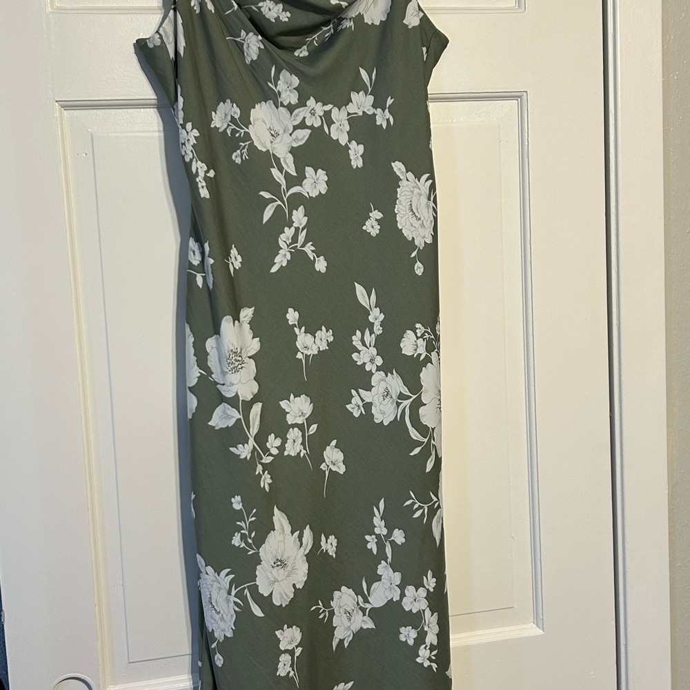 Altar'd State Green Floral Midi Dress